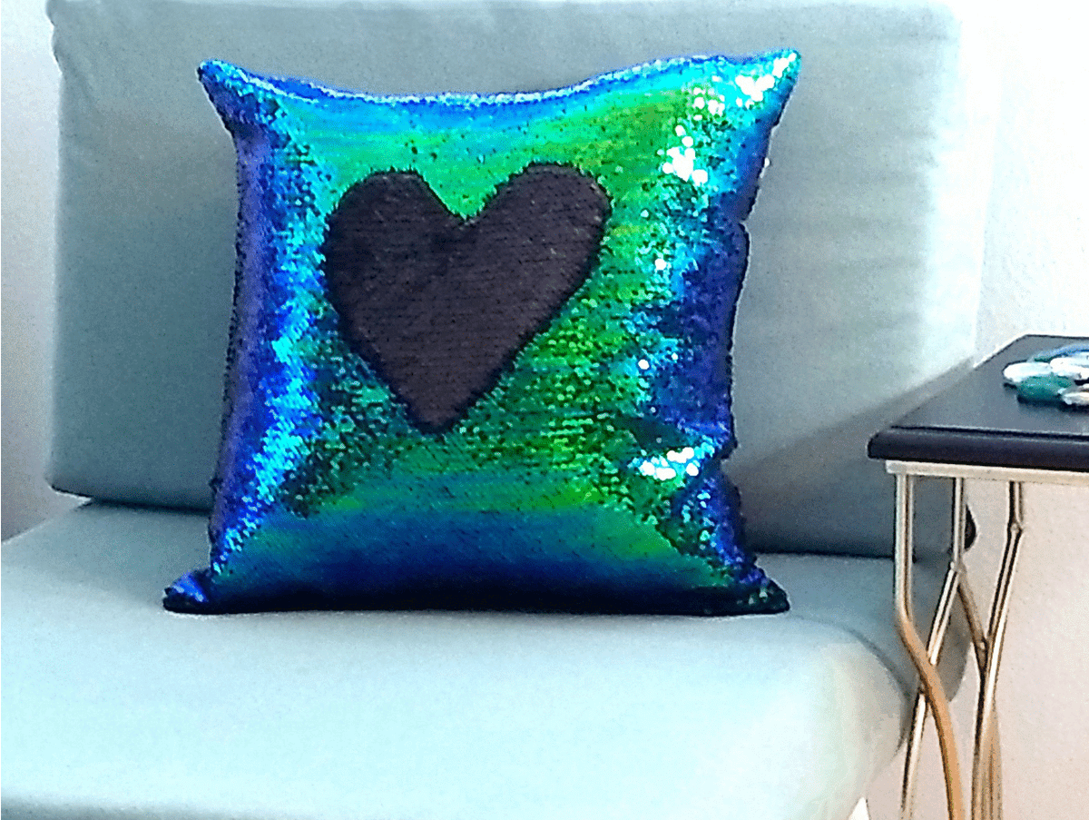 Teal hotsell sequin pillow