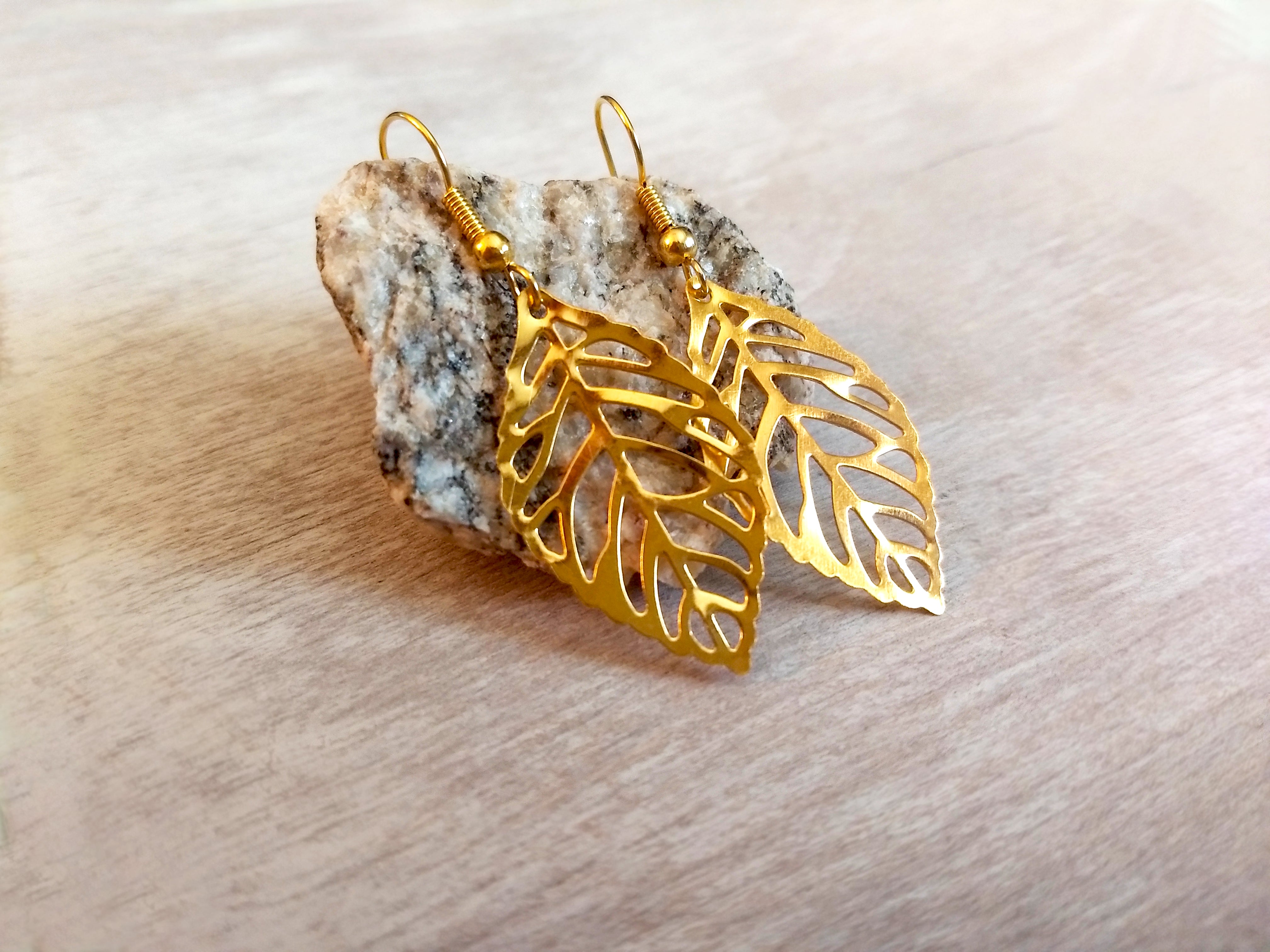 Golden Leaf Nature-Inspired Earrings