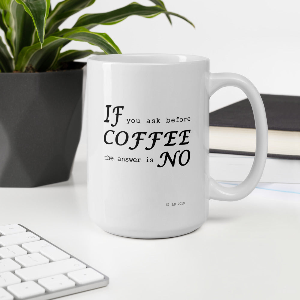 If You Ask Before Coffee, the Answer is NO Mug